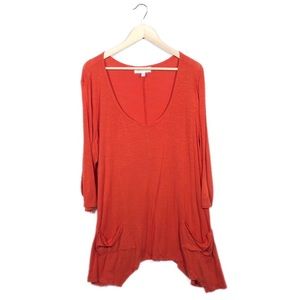 3X Philosophy Orange Long Sleeve Tunic Top